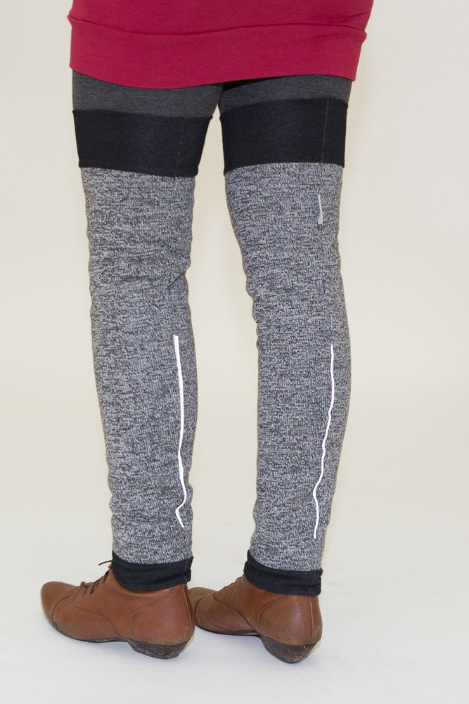 Grey wool gaiters for women, warm leggings. Wool leg warmers
